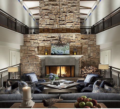 Lodge Fireplace